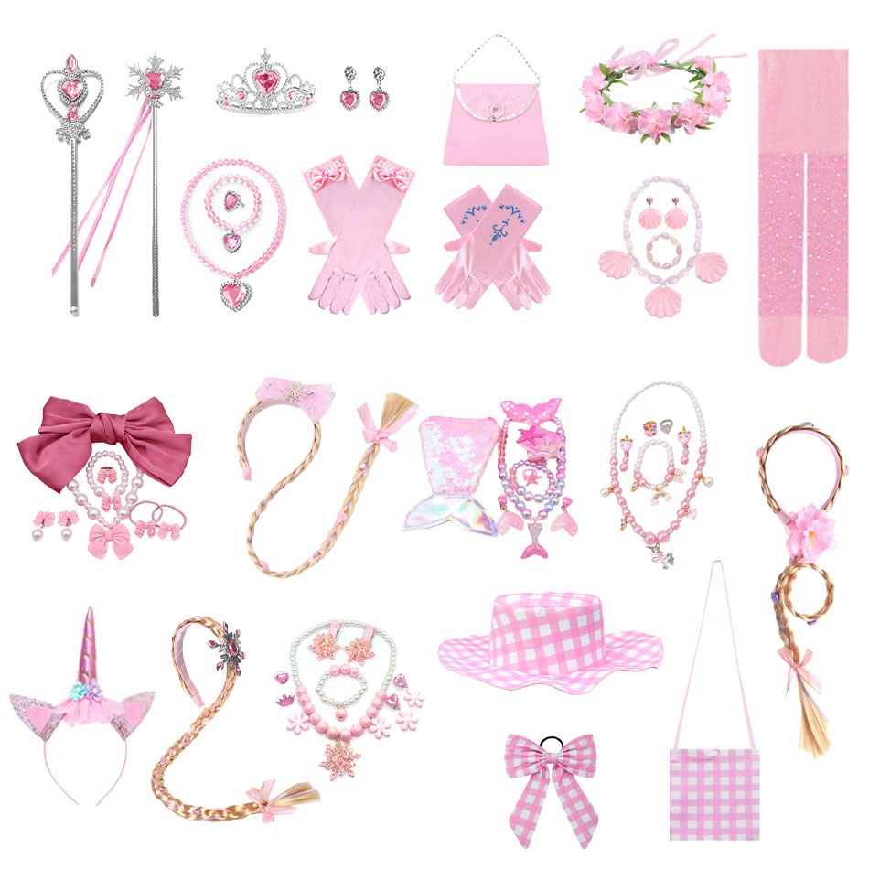Philodendron Pink Princess - 女の子のプリンセスヘアアクセサリー,写真アクセサリー,誕生日パーティー,ジュエリークラウン,ピンク,ドレスアップ,子供