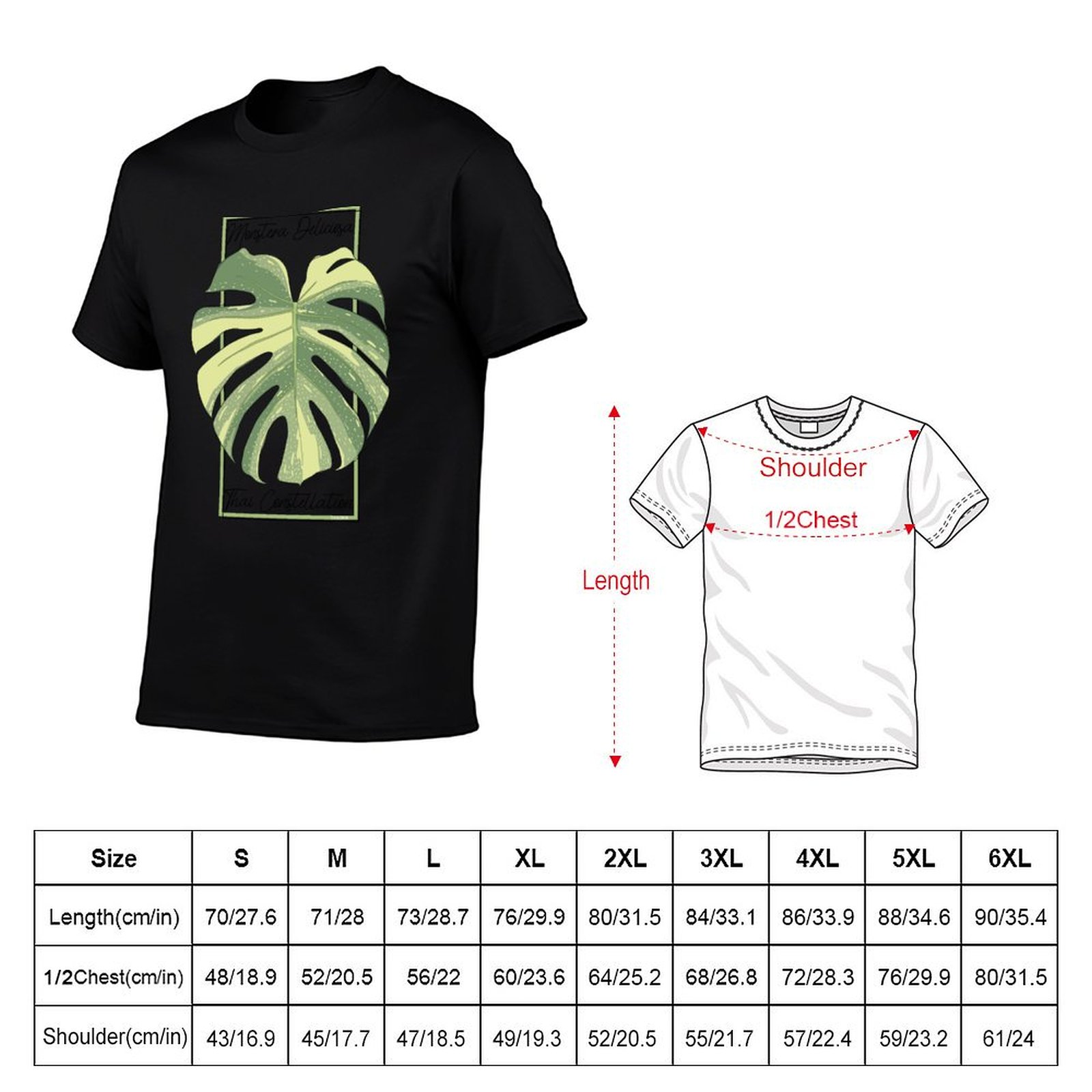 モンステラタイ星座ボタニカルスタンプ Tシャツ綿 tシャツ  - Monstera Thai Constellation のレビューと価格