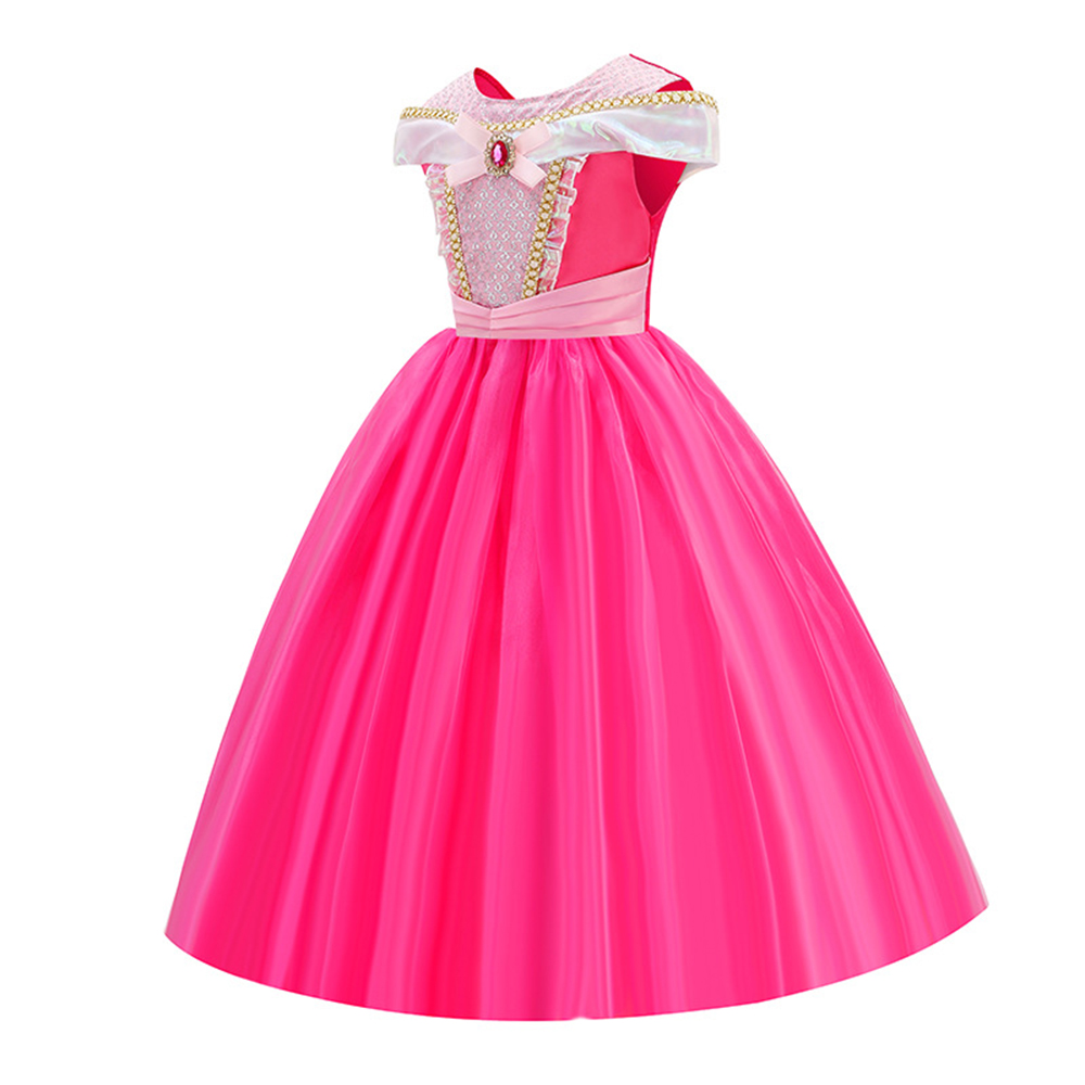 キッズピンク妖精プリンセス仮装女の子誕生日オフショルダーボー - Philodendron Pink Princess のレビューと価格