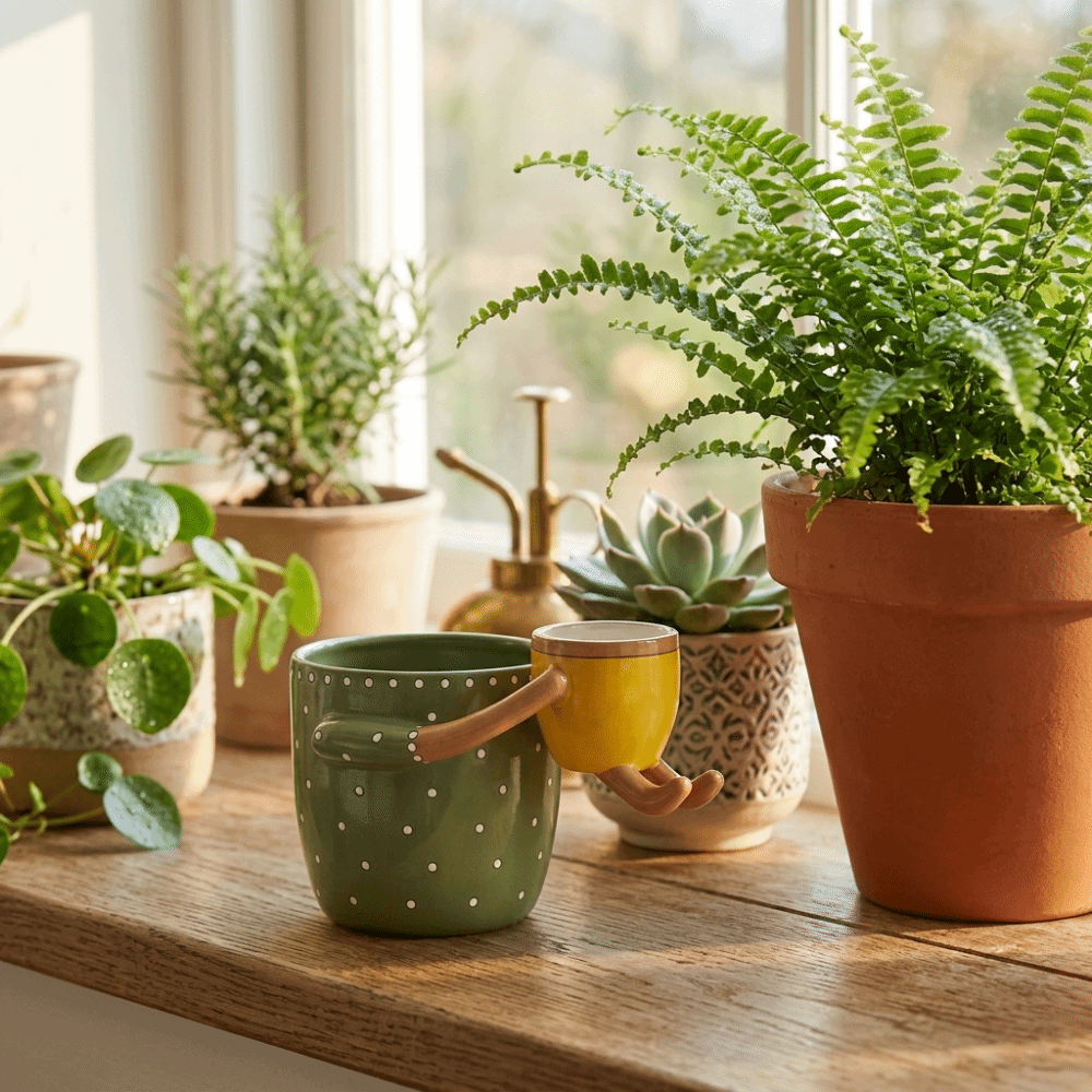 樹脂製親子フラワーポット、排水穴付き、装飾多肉植物用花瓶、水 - The Plant Parent のレビューと価格